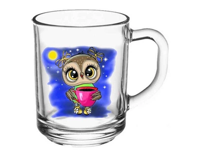 Чашка FARGLASS 250мл Green tea Веселі малюки Сова