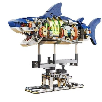 Конструктор акула Shark Technic Monster на 687 деталей синя (395)