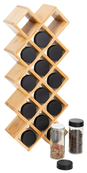 Набір для приправ HOMLA B2 Bamboo Essentials 14 баночок на бамбуковій підставці 42 x 17 x 9.5 см (5904183894751)