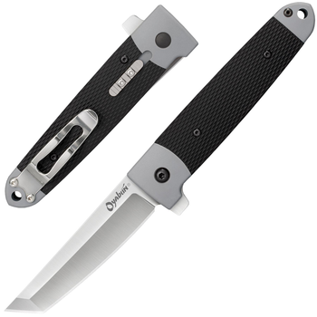 Нож складной Cold Steel Oyabun Black & Gray Leaf Spring Lock Folding Flipper Knife (26T)