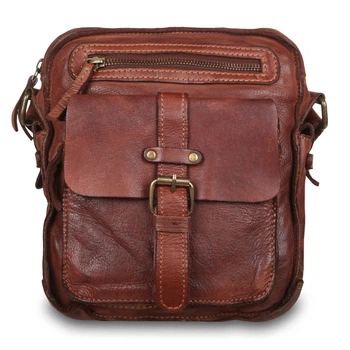 Кожаная сумка через плечо Ashwood Leather SERGIO BRANDY