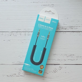 Mini-Jack 3.5 мм кабель Hoco UPA31 Spring Aux Audio Cable 3м Черный