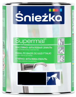 Эмаль Sniezka Supermal масляно-фталевая черная глянцевая RAL 9005 0.8 л