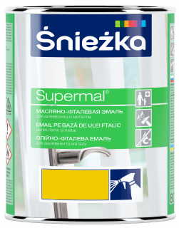 Эмаль Sniezka Supermal масляно-фталевая желтая F656 0.8 л