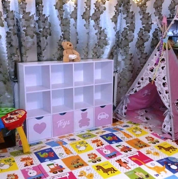 Стеллаж для детских игрушек и книг на 12 ячеек, 128 х 30 х 97 см, Gap (СД12Б-СВ10)