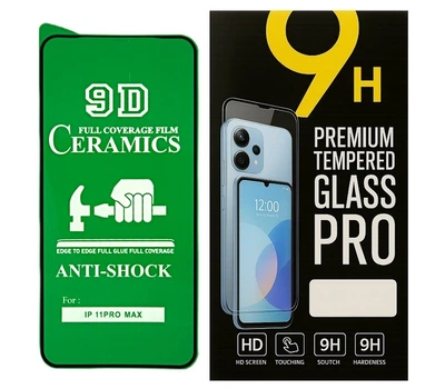 Протиударна захисна плівка Ceramics 9D для Apple iPhone 11 Pro Max з чорною рамкою