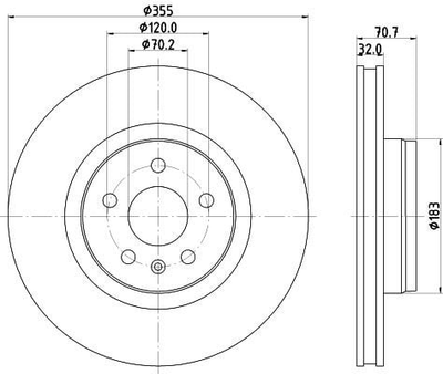 HELLA PRO HIGH CARBON TESLA гальм. диск передн. PRO HC MODEL S, MODEL X Hella (8DD355132931)
