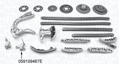 MAGNETI MARELLI VW К-т ланцюга ГРМ (4 ланцюга 2 натяжителя7 успокоителей 6 звездочек) Touareg 3.0 TDI 04-, AUDI A4/A5/A6/Q5/Q7 2,7-3,0TDI Magneti Marelli (341500001180)