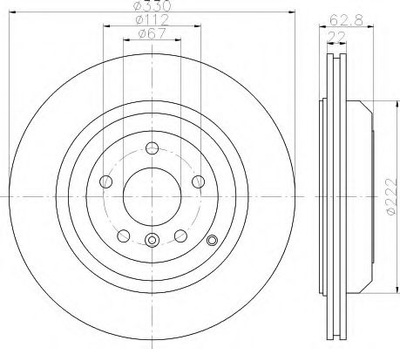 HELLA PRO DB гальмівний диск задн. вент. DB GL ,ML, R 251 05- Hella (8DD355113231)