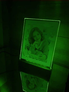 Новогодний ночничок Единорожки с фотографией и эффектом мерцающих огоньков (принт 006)