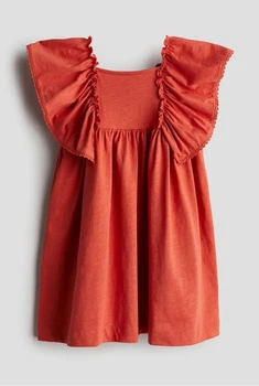 Сукня з джерсі з рукавами-метеликами теракотова H&M 122-128см (400011109)
