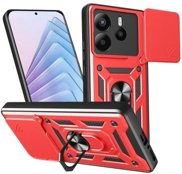 Протиударний броньований чохол із захистом камери для Xiaomi Redmi Note 14 5G Armor Case Keysion red