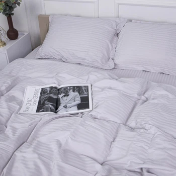 Комплект постельного белья MirSon Satin&nbsp;Stripe 30-0010&nbsp;Light&nbsp;Gray 143х210 Полуторный (2200005251119)