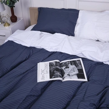 Комплект постельного белья MirSon Satin&nbsp;Stripe 30-0012 + 30-0001&nbsp;Vevina 143х210 Полуторный (2200005258866)
