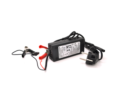 Зарядний пристрій Merlion для акумуляторів LiFePO4 12V(14,6V),4S,2A-24W + крокодили,OEM,Q70