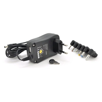 Універсальний БП Input 100V-240V 50-60Mhz, Output :3V-12V-2.1A 30W, 6 Г-подібних роз&aposємів 2.35*0.75 - 3.0*1.1 - 3.5*1.35 - 4