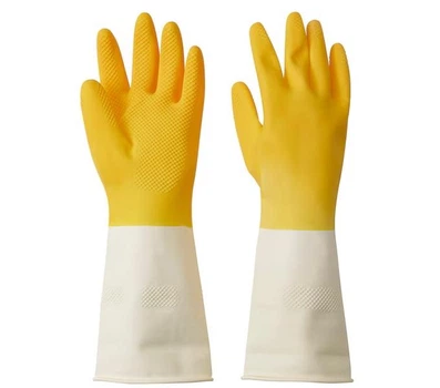 Перчатки для уборки резиновые плотные IKEA RINNIG размер М желтые