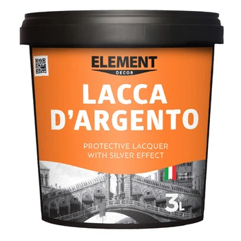 Декоративний лак з ефектом срібла Element Decor Lacca D'argento для стін 3л