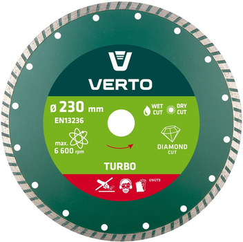 Tarcza diamentowa Verto Turbo 230 x 22.2 mm 61H2T9 (5902062662231)