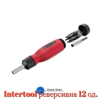 Отвертка Intertool реверсивная 12 ед. (VT-1003)