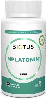 Мелатонін для покращення сну Biotus Melatonin 5 мг 100 капсул в упаковці (ARE-574521)