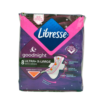 Критичні прокладки Libresse Ultra Goodnight Extra 8 шт.