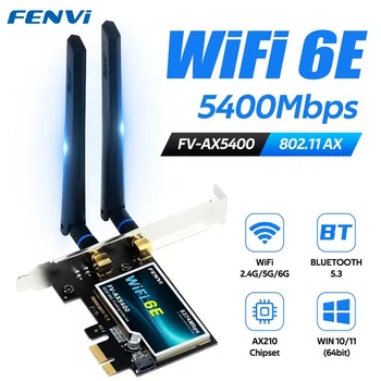 Мережевий адаптер Fenvi FV-AX5400 (Intel AX210) Wi-Fi 6E, Bluetooth 5.3 Tri Band 2.4G/5G/6GHz