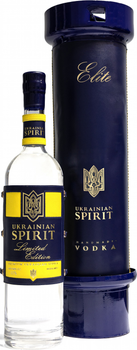 Горілка Ukrainian Spirit Reserve 3 л 40% в металевому тубусі та шкіряним оздобленням синього відтінку (4820261820973)