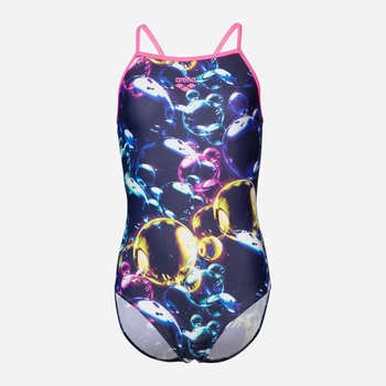 Детский сплошной купальник для девочки Arena Soap Bubbles Swimsuit Light Dr 008994-890 128 см Темно-синий (3468337505686)