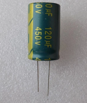 Электролитический конденсатор 120uF 450V 105C ( 120мкФ 450В 105град , 120*450*105гр ) гибкие выводы 18*30мм
