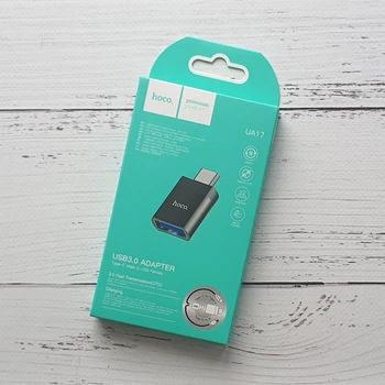 OTG переходник Hoco UA17 USB3.0 Adapter Type-C (Male) to USB (Female) Черный