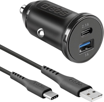 Ładowarka samochodowa SBS Car Charger USB-C USB-A Black (TEKITCRC2U21AUL)