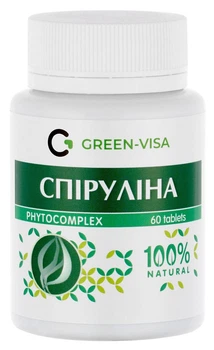 Спіруліна 60табл., для поліпшення стану судин і профілактики атеросклерозу, Грін-Віза.