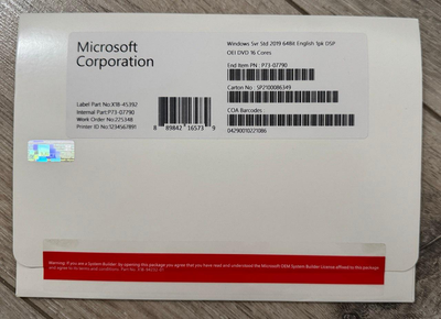 Операційна система Windows Server 2019 Standard Edition x64 16 Core DVD ОЕМ (P73-07790)