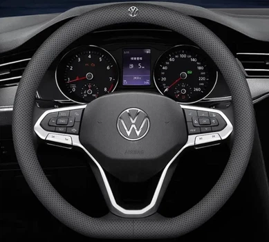 Чехол на руль Nappa D образный из натуральной кожи для автомобиля Volkswagen