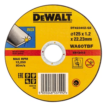 Круг отрезной по металлу DeWALT 125х1.2х22.23мм плоский (DT42340Z)