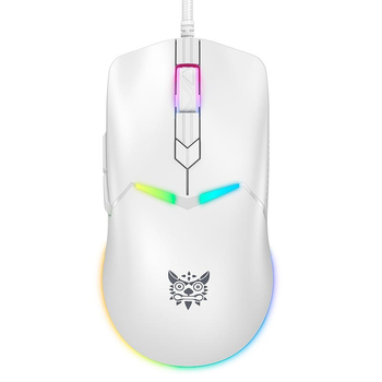 Мышь компьютерная игровая Onikuma CW929 с RGB-подсветкой 6400 DPI проводная USB 1.5м Белый