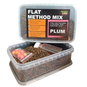 Флет Метод Мікс Техно Карп Flat Method Mix Plum (слива) 400g + Liquid,80744