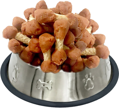 Лакомство для собак Lucky Star Гантельки с мясом утки на прессованной кости из сыромятной кожи 6 см (≈36-38 шт) 500 г (4820112457891)