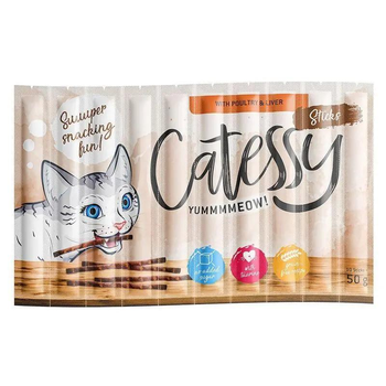 Ласощі Catessy Sticks Poultry & Liver палички з домашнім птахом та лівером для котів 10 шт х 5 г (4260358515328)