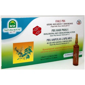 Ампулы для восстановления и предотвращения выпадения волос Natura House PBX Hairs Phials Invigorating Strengthening Action