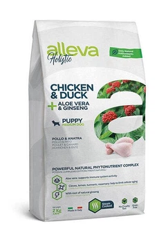 Полнорационный сухой корм Alleva Holistic Puppy Junior Chicken & Duck Medium – для щенков а также для беременных и лактирующих собак средних пород, с курицей и уткой, 2 кг (8002754002240)