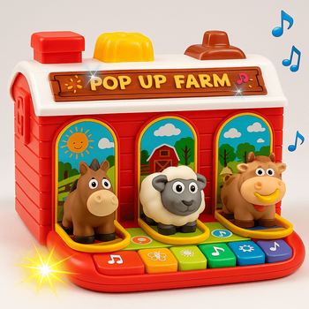 Музична іграшка «Pop up Farm» з піаніно, світлом і звуками тварин (35166)