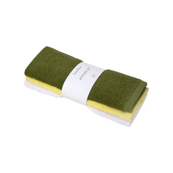 Набор полотенец Lotus Home Basic зеленый/желтый/белый 30*50 (3шт.) (svt-2000022342414)