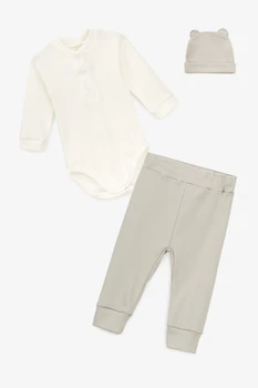 Костюм боді+штани+шапка для хлопчика Baby Life P-930-1 74 см Сірий