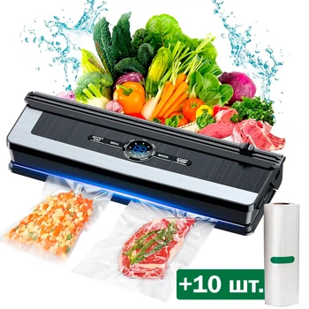 Вакууматор +10 пакетов Вакуумный упаковщик DALIU AP-22 со стерелизацией со встроенным резаком и дисплеем