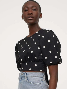 Блуза H&M XS чорний горох 605889932