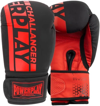 Боксерские перчатки PowerPlay 3086 Matt Challenger 12 унций Черно-Красные (PP_3086_12oz_Bl/Red)