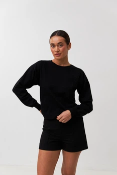 Лонгслів з куліру Wear me L Чорний (18_25_0008_11329)