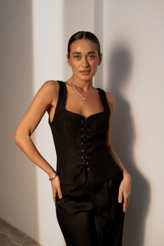 Жилет зі шнурівкою Wear me XS Чорний (6_24_64_10238)